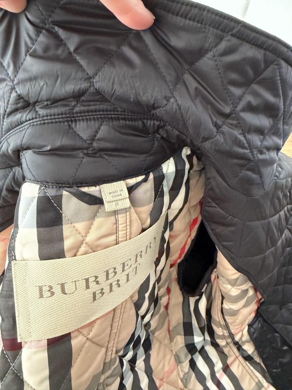 BURBERRY | Black‎ Quilted Double Breasted Trench Coat Belted Jacket Check Small - Picture 12 of 12